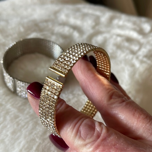 NWOT/Set of 2 crystal wrap around bracelets. Wear alone or together! - Picture 8 of 10